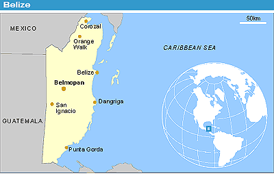 Map of Belize